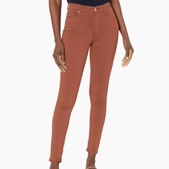 AG Adriano Goldschmied Women's Sateen Farrah Skinny Ankle Color Brick Dust Size - Picture 1 of 8